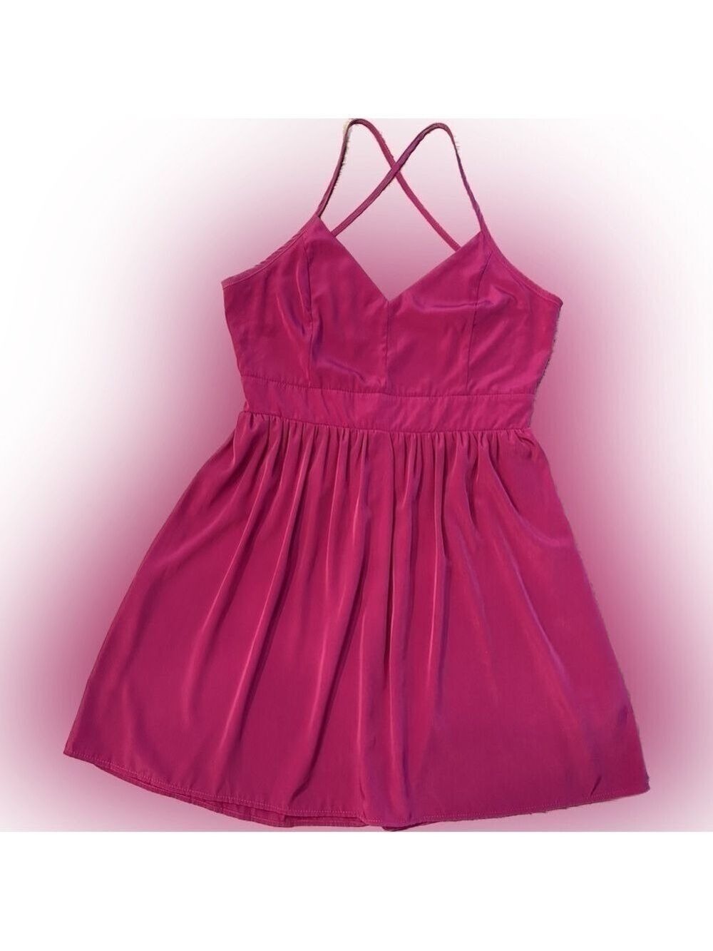 Lovely Day Wine color V-Neck, Empire Waist Backless Sundress, Thin Straps Size M